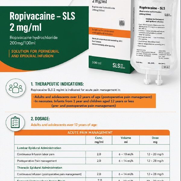 Ropivacaine   SLS 2 mg/ml